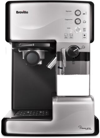 Breville PrimaLATTE, Kombinerad kaffebryggare, 1,5 l, Kaffekuddar, Malat kaffe, Svart, Rostfritt stål