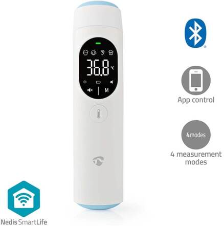 Nedis SmartLife Infraröd Termometer | LED Display | Öra / Pannan | Vit