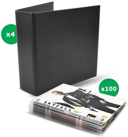 DVD paket - 100 Single DVD fickor, 4 DVD Pärmar