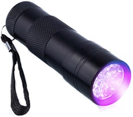 9x UV LED - Smidig & Liten UV Ficklampa