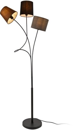 [lux.pro]® Golvlampa Treviso-3 lampskärmar-3xE14-146cm.metall-textil