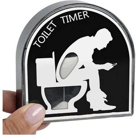 Toalett Timglas Fem-minuters toalett Shape Timer Stress Relief Tool man