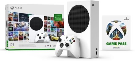 Microsoft® Xbox Series S (startpaket) | Spelkonsol - 1440p@60fps / 1080p@120fps - 512GB SSD NVme - Wi-Fi/LAN - HDMI® 2.1 - Vit | Inklusive 1 x Xbox t
