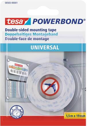 tesa UNIVERSAL 58565-00001-00 Monteringsband tesa® Powerbond Vit (L x B) 1.5 m x 19 mm 1 st