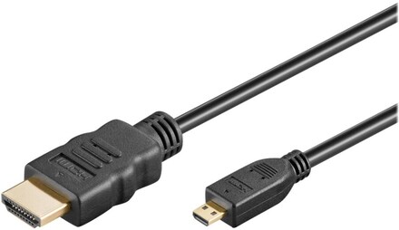 MicroConnect - Hög hastighet - HDMI-kabel med Ethernet - mikro-HDMI hane till HDMI hane - 1 m - svart - 4K60 Hz (4096 x 2160) stöd