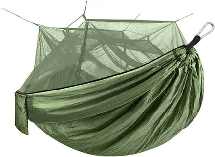 Encryption Mosquito Net Hammock Outdoor Camping Anti-Mosquito Net Gauze Hammock, Size: 260x140cm(Army Green)