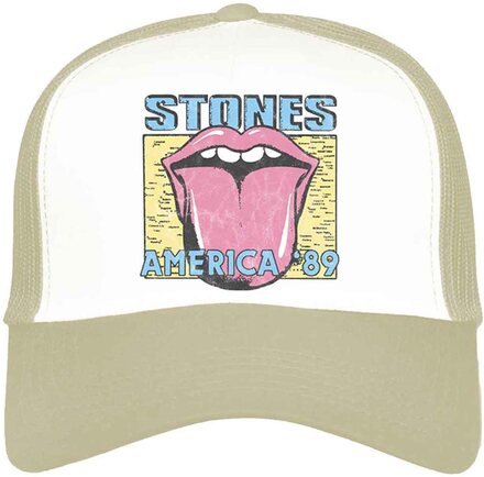 The Rolling Stones Baseball Cap America 89 Tour Map Official Sand trucker One Size