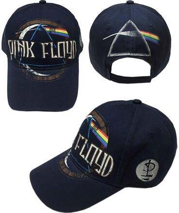 Pink Floyd Unisex Baseball Cap: Dark Side of the Moon Album Distressed (Navy Blue)
