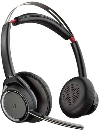 Poly Voyager Focus UC B825-M - Inget laddningsställ - headset - på örat - Bluetooth - trådlöst - aktiv brusreducering - Svart