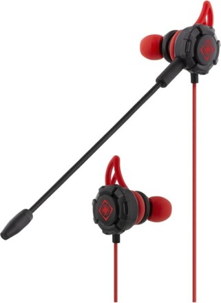 DELTACO GAMING In-Ear headset med avtagbar mikrofon och öronvingar