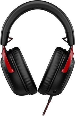 HyperX Cloud 3 - Headset - fullstorlek - kabelansluten - USB, 3,5 mm kontakt - svart, röd