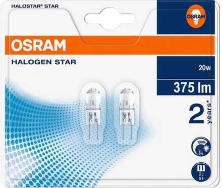 Osram Halogen Bulb Halostar 20W G4 2Pcs