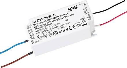 Self Electronics SLD15-24VL-E LED driver Konstantspänning 15 W 200 - 625 mA 24 V/DC dimbar, Överbelastningsskydd, Övers