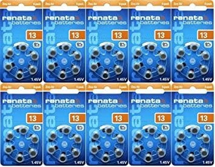 13 RENATA 10-Pack - 60stycken hörapparatsbatterier nr13