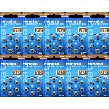312 Renata 6-Pack X10= 60 stycken hörapparatsbatterier
