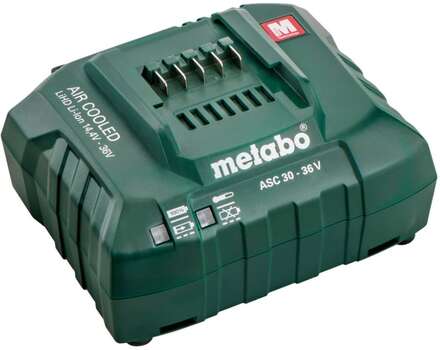 Metabo ASC 30-36 V - Batteriladdare - 3 A - Europa - för Metabo BS 14.4, BS 18 LTX-3, HS 18, SB 18 LTX-3, WPB 36-18; PowerMaxx BS 12