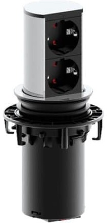 Bachmann ELEVATOR - Effektband - AC 250 V - utgångskontakter: 2 (CEE 7/4) - 2 m sladd - Tyskland - svart, aluminium