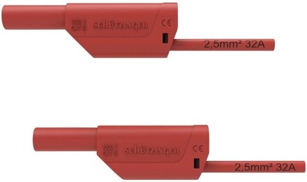 Schützinger VSFK 8700 / 2.5 / 200 / RT Sikkerhedsprøveledning [4 mm-stik - 4 mm-stik] 200.00 cm Rød 1 stk