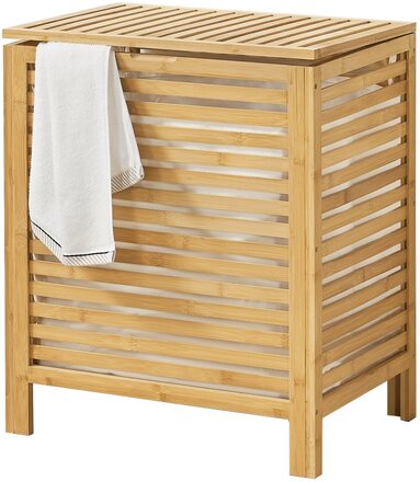 Tvättkorg Skövde med tvättsäck 50,5x35,5x60cm bambu [en.casa]