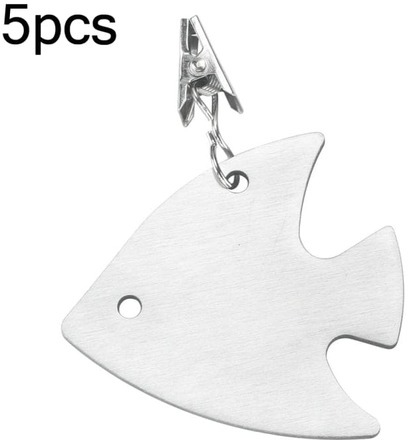 5pcs Stainless Steel Tablecloth Clip Windproof Tablecloth Weights Hanger(Sea Fish TCC0010C)