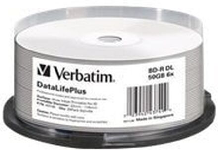 Verbatim DataLifePlus - 25 x BD-R DL - 50 GB 6x - bred utskrivbar yta - spindel