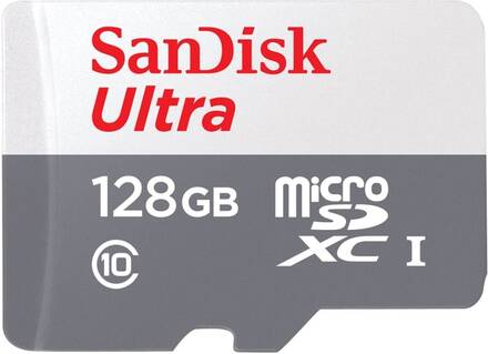 SanDisk Ultra - Flash-minneskort (microSDXC till SD-adapter inkluderad) - 128 GB - Class 10 - mikroSDXC UHS-I
