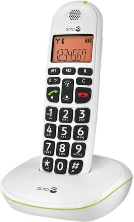 DORO PhoneEasy 100w - Trådlös telefon med nummerpresentation - DECTGAP - vit