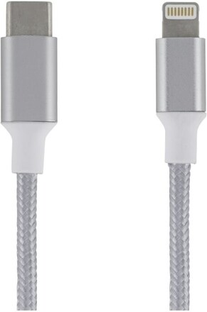 USB-C to Lightning cable, 1m, braided, silver