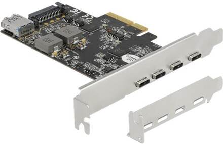 Delock - USB-adapter - PCIe 3.0 x4 låg profil - USB-C 3.2 Gen 2 x 4 + USB 3.2 Gen 2 (internal) x 1
