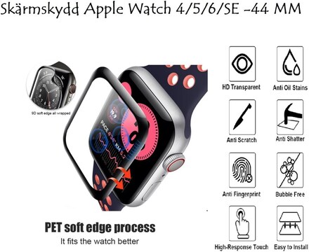 Apple Watch Series 4/5/6/SE Skärmskydd - 44mm - 2 PACK