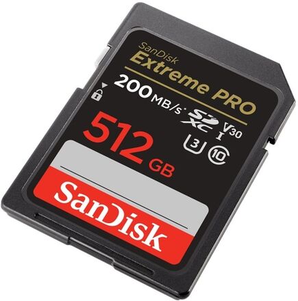 SanDisk Extreme Pro - Flash-minneskort - 512 GB - Video Class V30 / UHS-I U3 / Class10 - SDXC UHS-I
