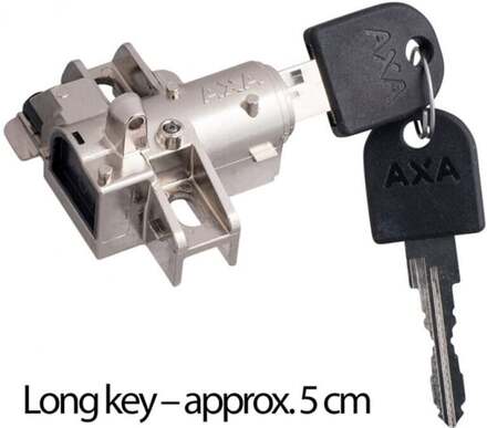 AXA Bosch bes 2, tube/frame Battery lock Black, Key, anti drilling cylinder, hardened steel bracket and lock housing, Ø49 mm, Incl. 2 extra long