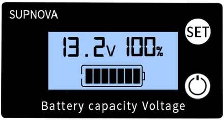 SUPNOVA DC 8-100V Battery Capacity Indicator Voltmeter Voltage Gauge,Style: Blue