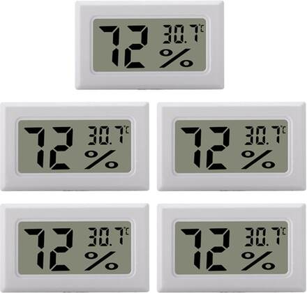 INF Mini digital hygrometer / termometer 5-pack Vit