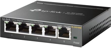 TP-Link TL-SG105E Ohanterad L2 Gigabit Ethernet (10/100/1000) Svart