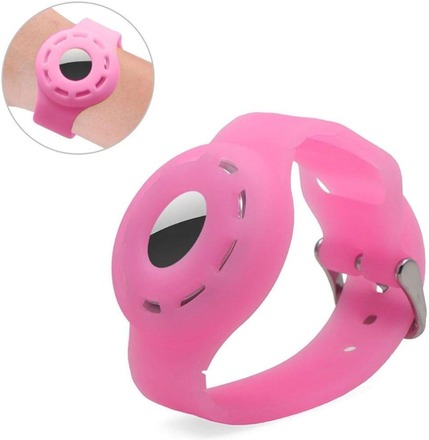 AirTags simple silicone wrist strap - Luminous Pink