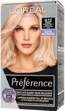 L'Oreal Professionnel Loreal Preference Hair dye 9.12 Siberia - Very Light Ash Beige Blonde 1op.