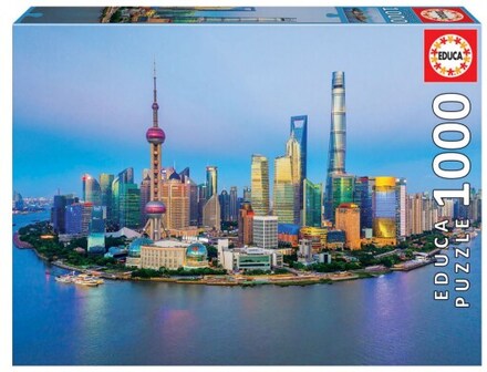 Educa Pussel: Shanghai Skyline at Sunset 1000 Bitar