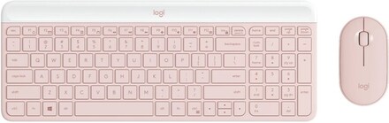 Logitech Slim Wireless Combo MK470 - Sats med tangentbord och mus - trådlös - 2.4 GHz - QWERTY - USA, internationellt - rosa