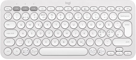 Logitech® | Pebble Keys 2 (K380s) - Tastatur - Bluetooth, 2,4 GHz - Nordisk layout - Tonal-White