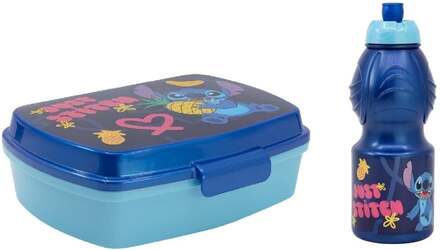 2-Pack Disney Lilo & Stitch Matlåda Och Pop-up Vattenflaska