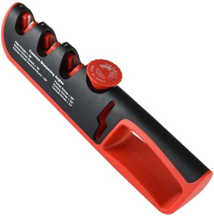 4- In-1 Adjustable Manual Knife Sharpener Multifunctional Knife Sharpener(Black Red)