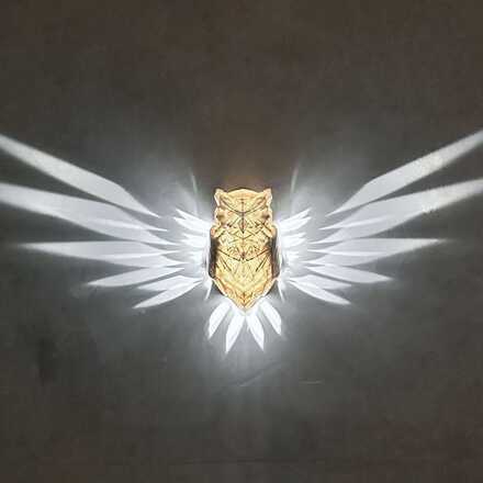 Owl wings lampa väggfäste LED ljus med adapter