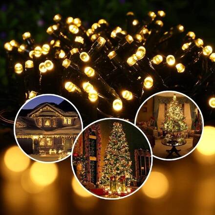 Julbelysning utomhus LED 60m med 1200 varmvita lampor
