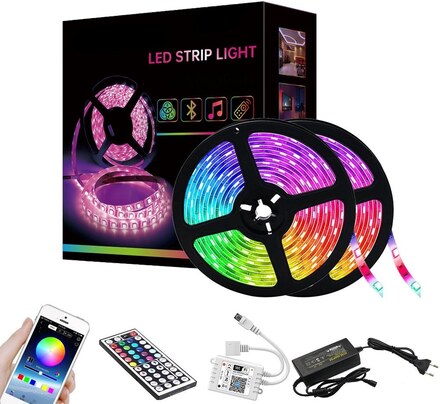 Flexibel 10m RGB LED-list / Ljusslinga / LED-Strip Bluetooth APP