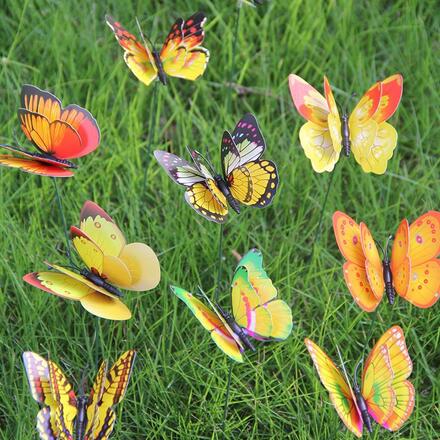 Dekorativa fjärilar för trädgården 20-Pack