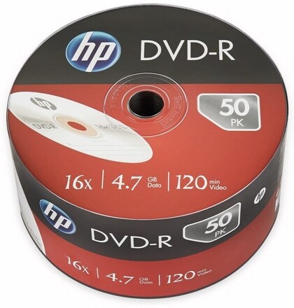 HP DVD-R 4,7 GB/120 Min/16x Bulk Pack (50 skivor) - Silveryta DME00070