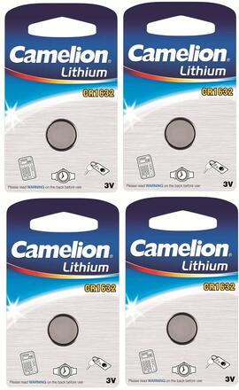CR1632 knappcellsbatteri 4-pack Camelion Litium