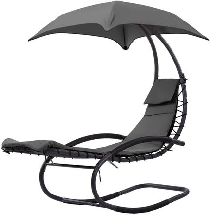 Trädgårdsgungstol - trädgårdssäng - med parasoll - antracit