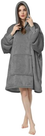 Hoodie Blanket – Oversize Luvtröja Filt Snuggie Mörkgrå